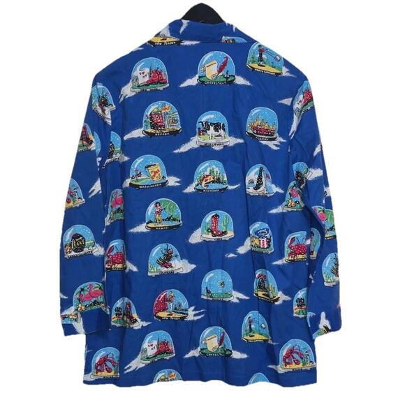 Nick & Nora Pajamas Winter US Snow Globes Top Women Size XL Multi - Picture 2 of 4